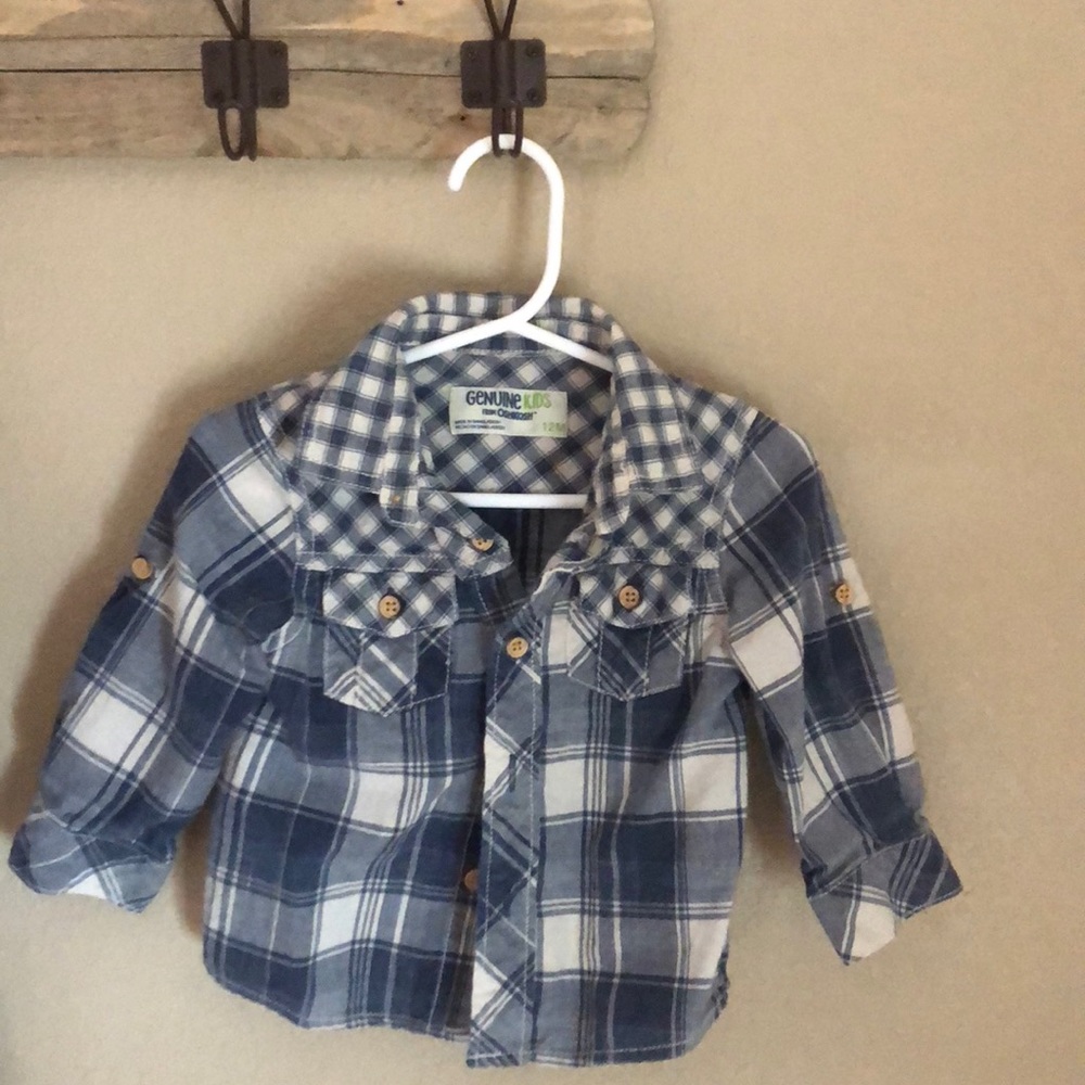 Blue flannel size 12 Months